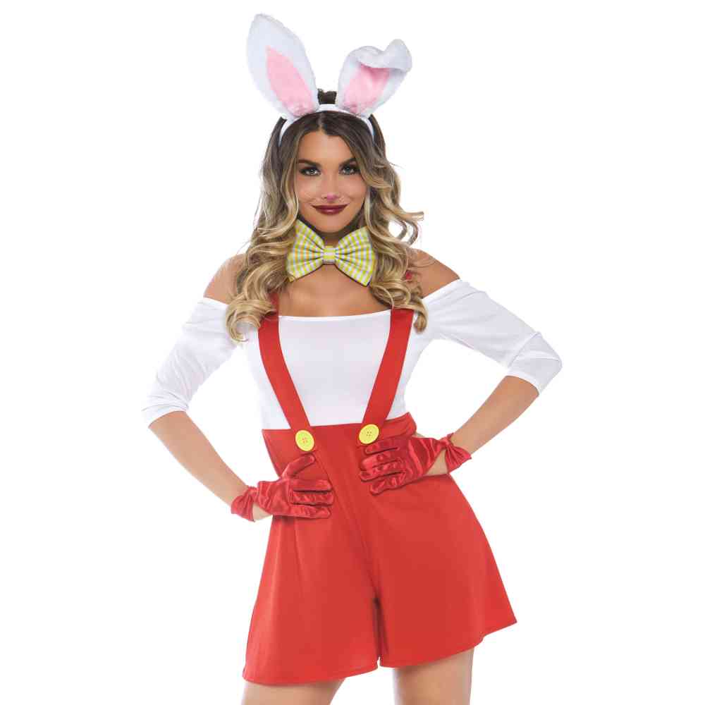 Leg Avenue - Darling Doodle Bunny Costume - Rouge/Blanc